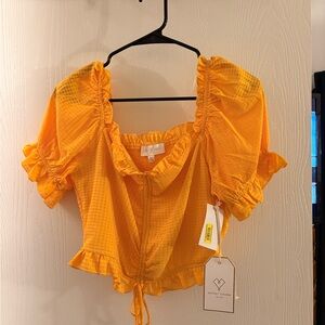 Yellow Ruffled Women's Top